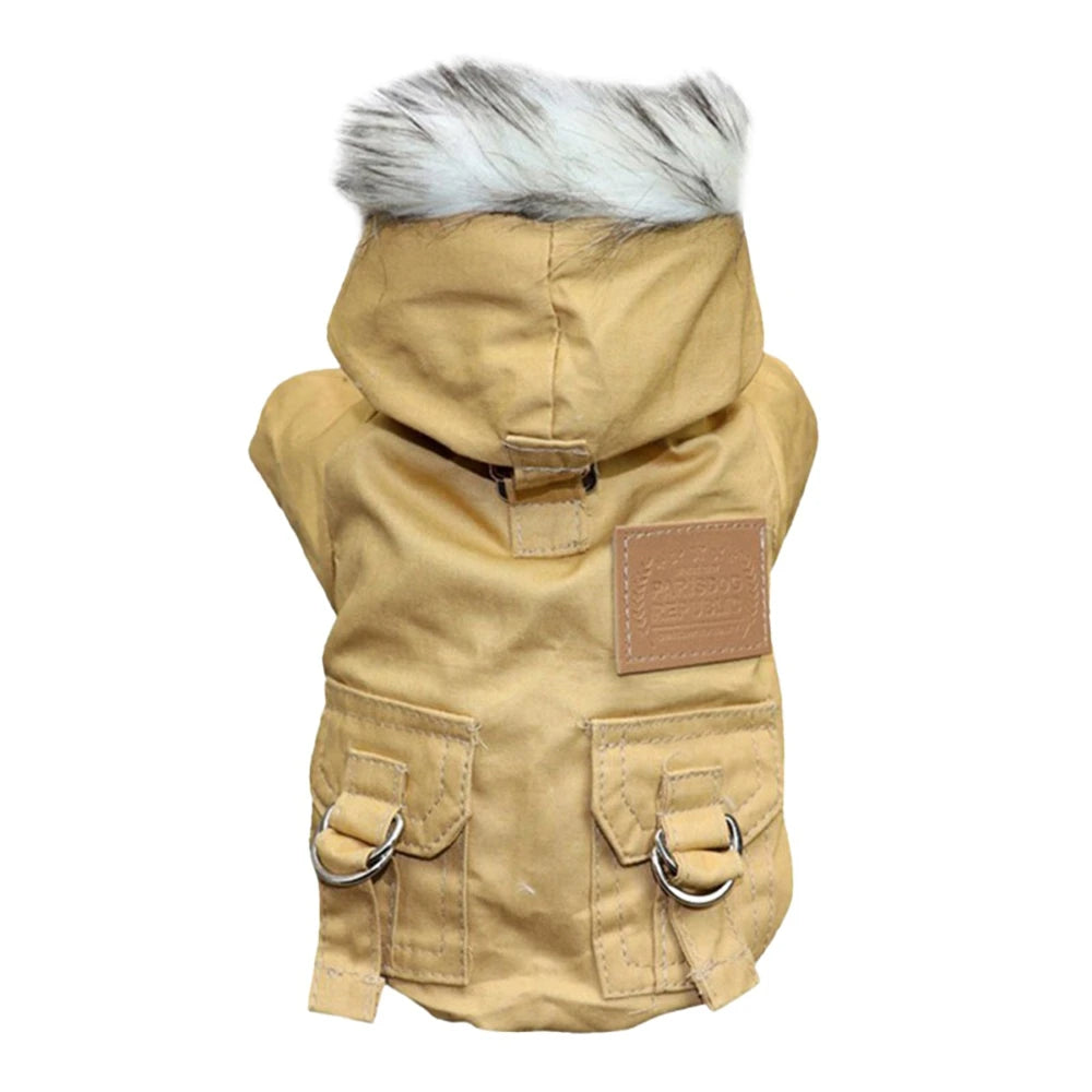 Winter Heavy Hiking Coat With Harness, Warm Dog Hoodie, Vest, Windproof, XS - XXL