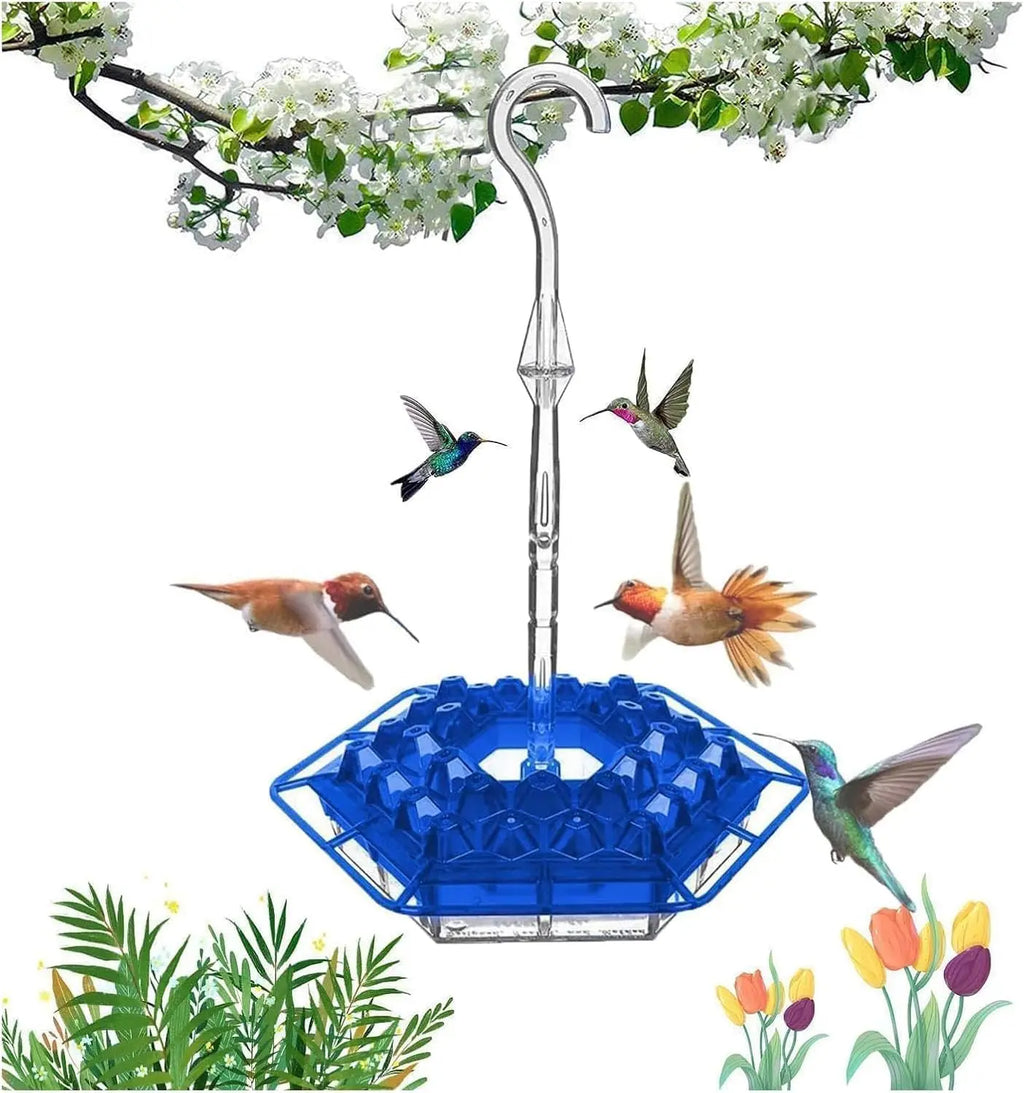 Outdoor Hanging Leak-Proof Hummingbird Feeders With 30 Feeding Ports and Built-in Moat