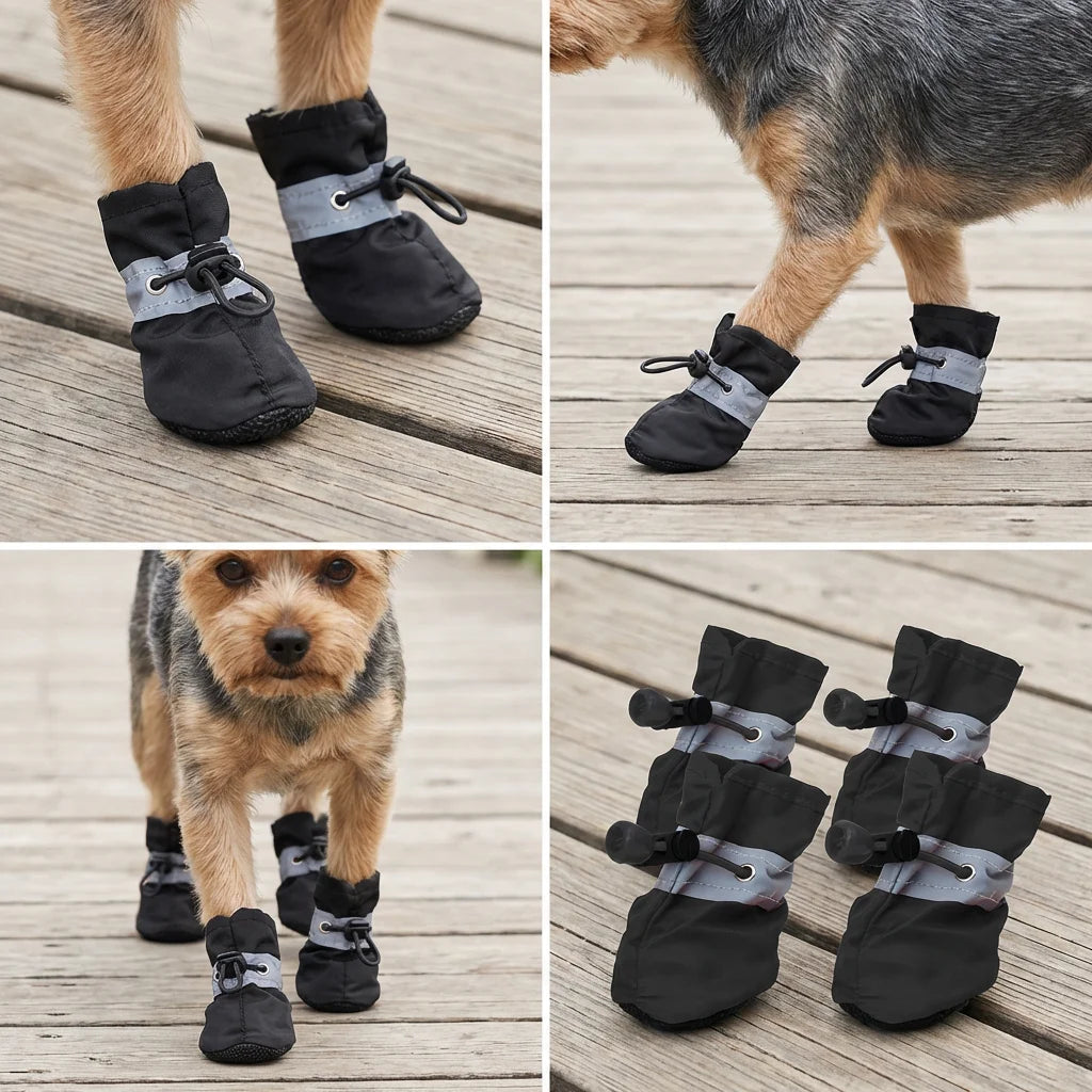 X-Small Waterproof Durable Dog Shoes, for 3-4 Lb. Tiny Dogs