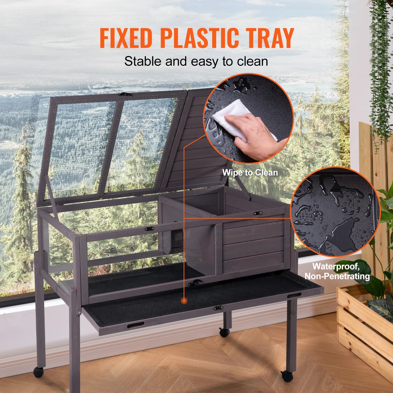 Rolling Tortoise/Reptile Habitat Enclosure with Light Stand