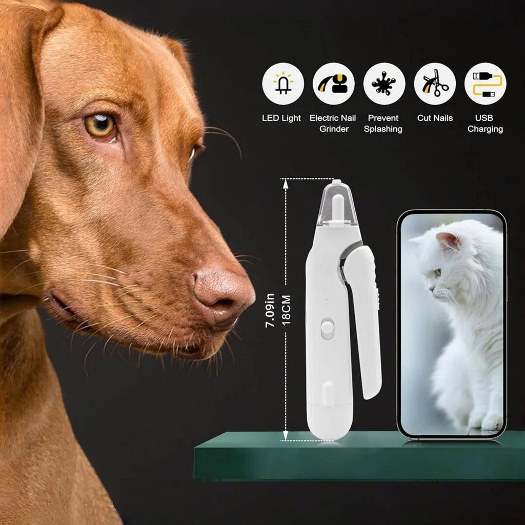 Quiet Pet Nail Grooming Tool, Grinder with 2 LED Lights
