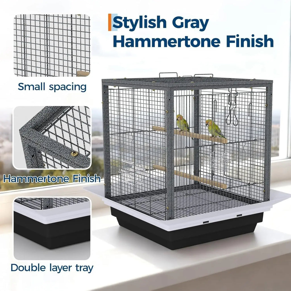 Small Portable Bird Cage Carrier with Removable Tray