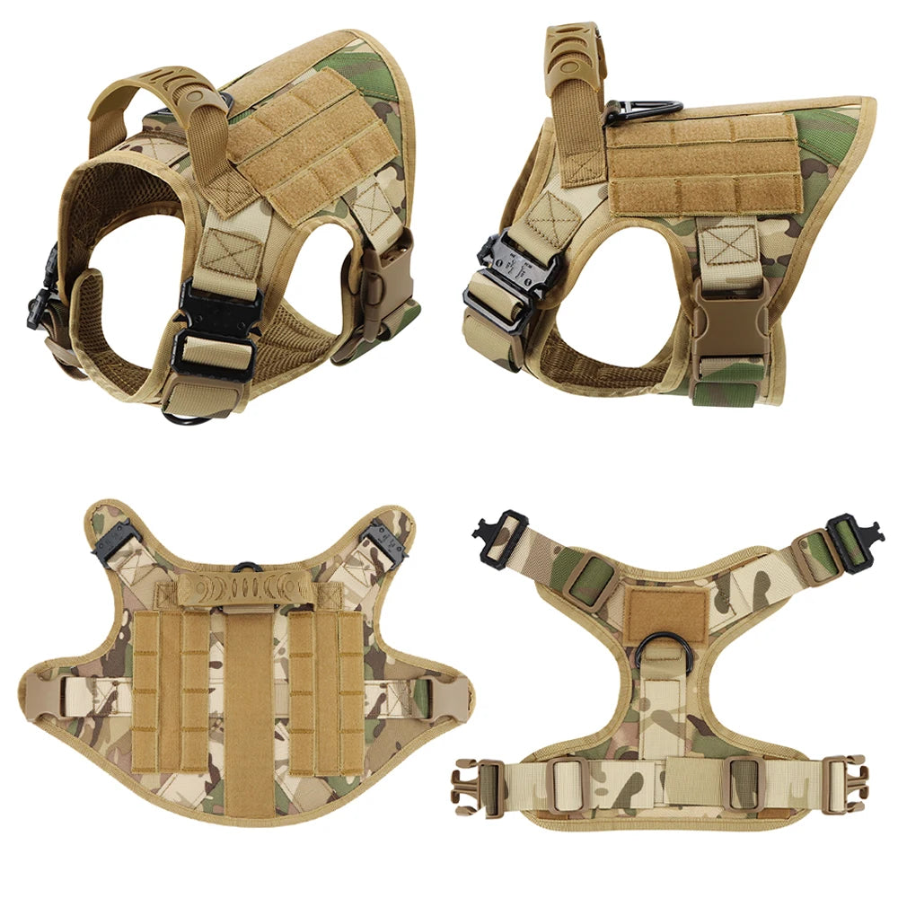 Military Dog Harness Leash/Collar Patches Set for Medium Large Dogs