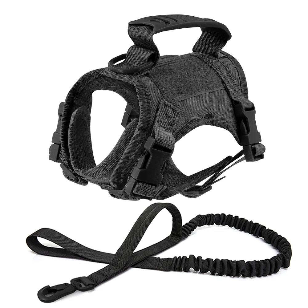 Tactical Cat Harness with Leash, Walking Escape Proof Adjustable Pet Vest with Control Handle For Cats / Dogs