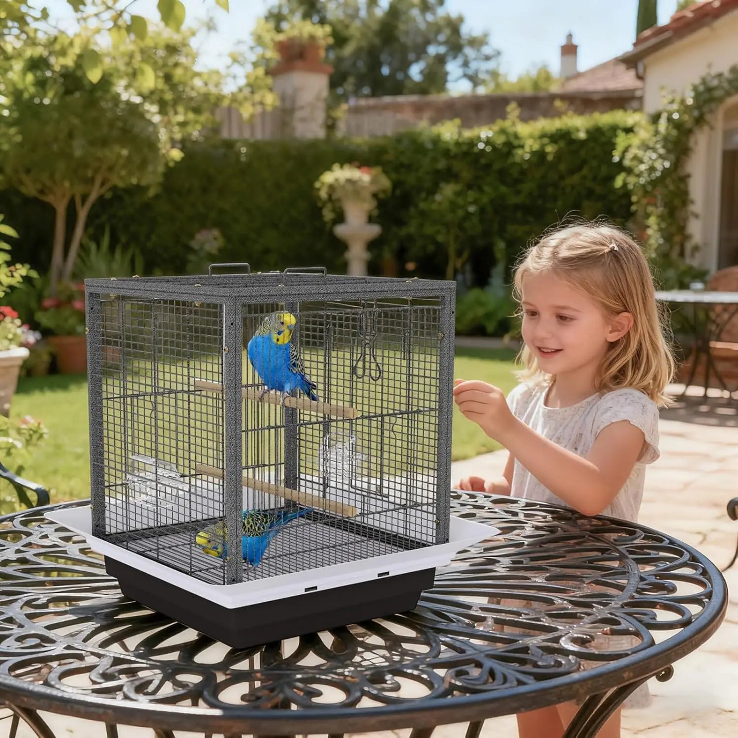 Small Portable Bird Cage Carrier with Removable Tray