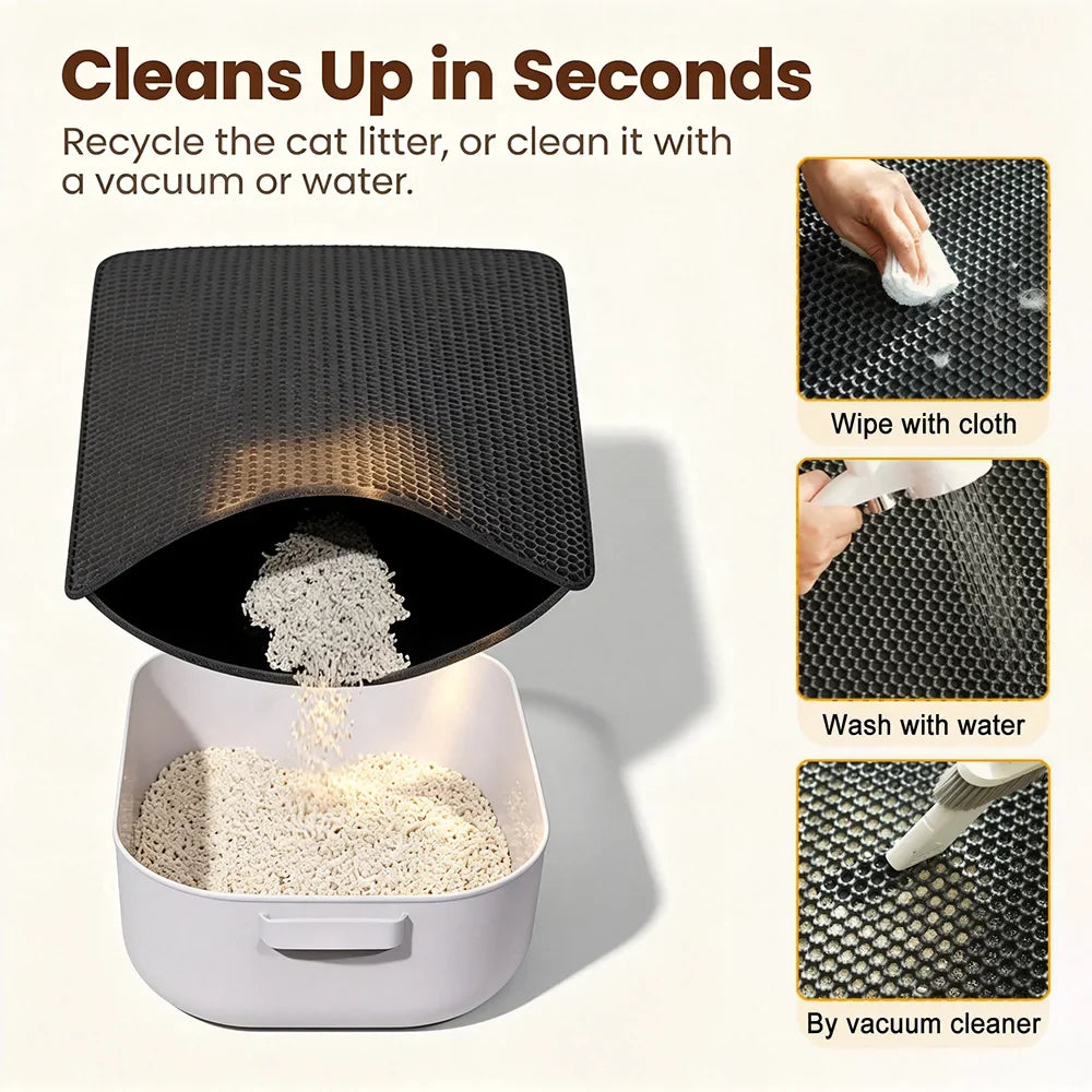 Cat Litter Mat Double Layer Pet Non Slip Big Pet Litter Box Filter MatWear Resistant Waterproof Anti-slip Cat Litter Mat