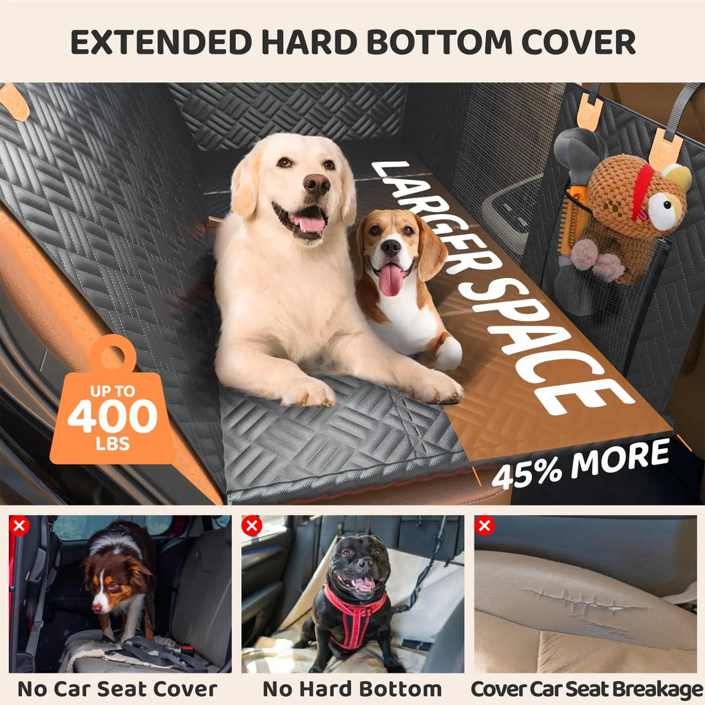 600D Heavy-Duty, Anti-Scratch, Washable Car Rear Seat Cover, Hard Bottom, Load-Bearing 400 Pounds