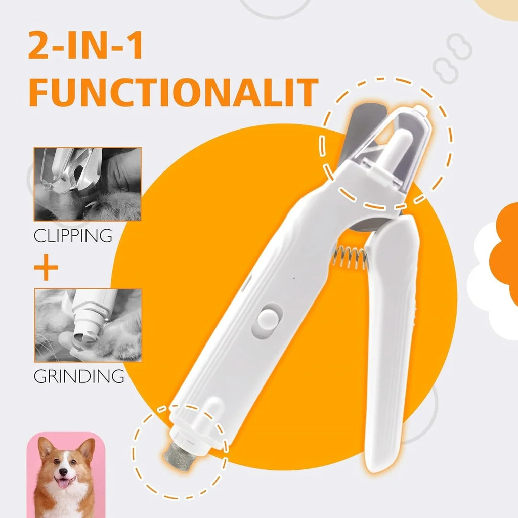 Quiet Pet Nail Grooming Tool, Grinder with 2 LED Lights