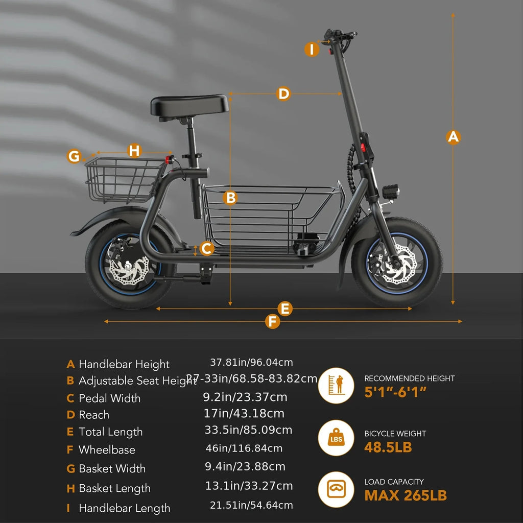 Electric Scooter with Basket for Pet, Foldable w/3 Riding Modes - 20 Miles 18.6 MPH