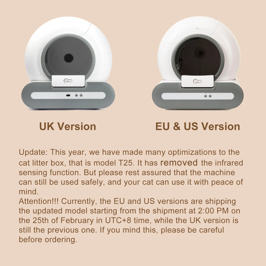 DOEL 65L Self-Cleaning Cat Litter Box ,Fit for Tofu & Mixed Litter, App Control ONLY/ Supports 2.4G WiFi w/Litter Mat & Trash Bags