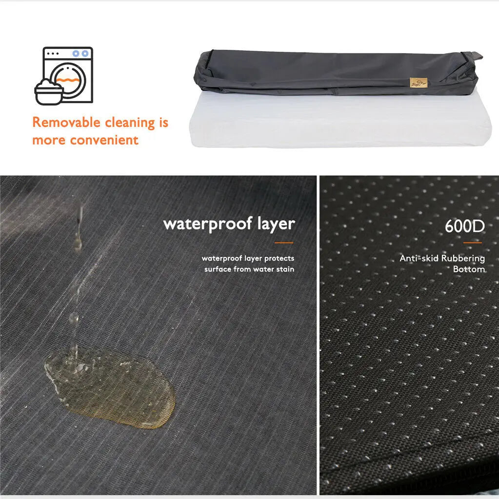 Jumbo Orthopedic Memory Foam Dog Bed, Washable, Waterproof, M, L, XL, 2XL