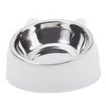 Stainless Steel Cat Bowl with Non Slip Base Cute Cat Ear Design Elevated Pet Food Water Bowl for Dog Kitten Puppy Safe Durable