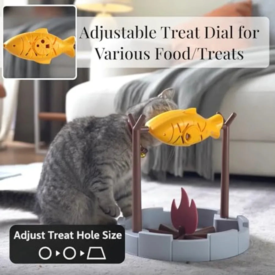 Cat Slow Feeder Treat Dispenser - Interactive Puzzle Toy for Small Pets