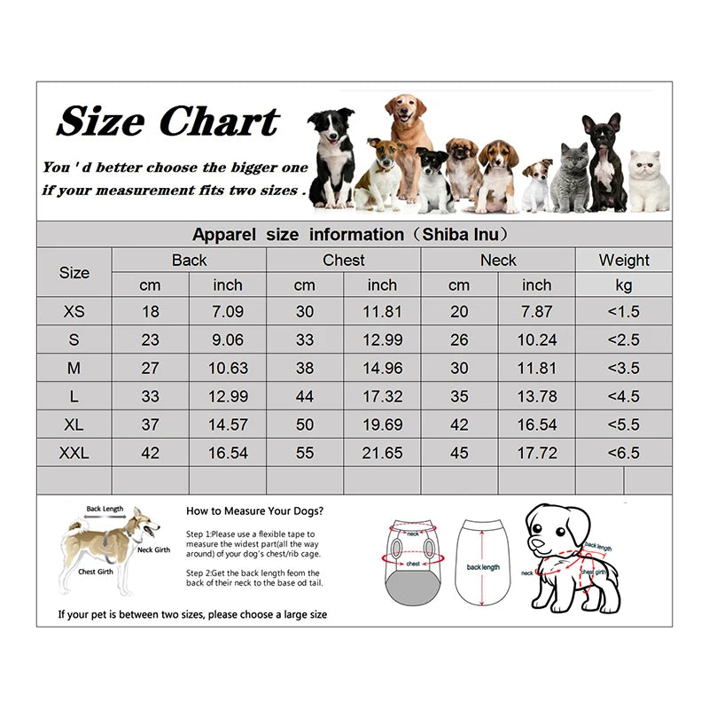 Winter Puppy Pet Dog Coat / Jacket For Small Medium Dog
