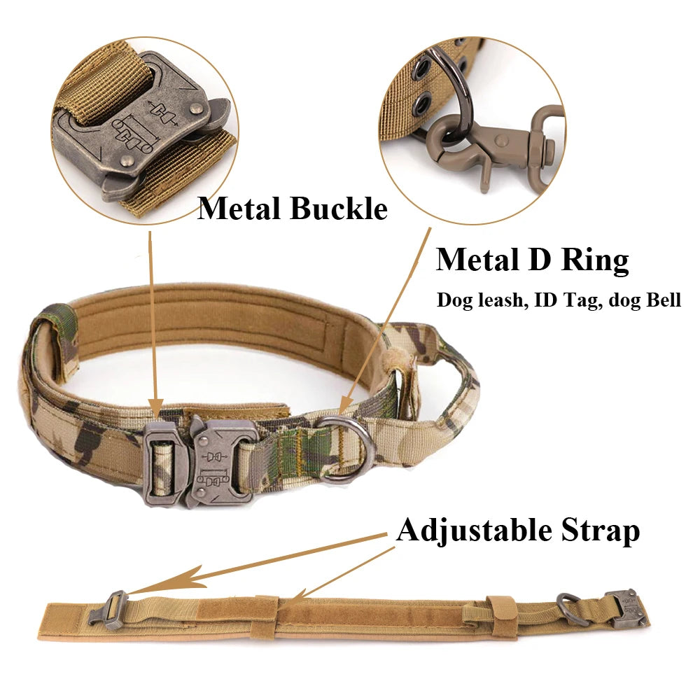 Military Dog Harness Leash/Collar Patches Set for Medium Large Dogs