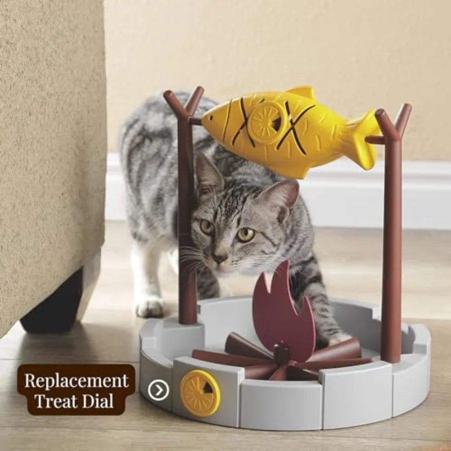 Cat Slow Feeder Treat Dispenser - Interactive Puzzle Toy for Small Pets