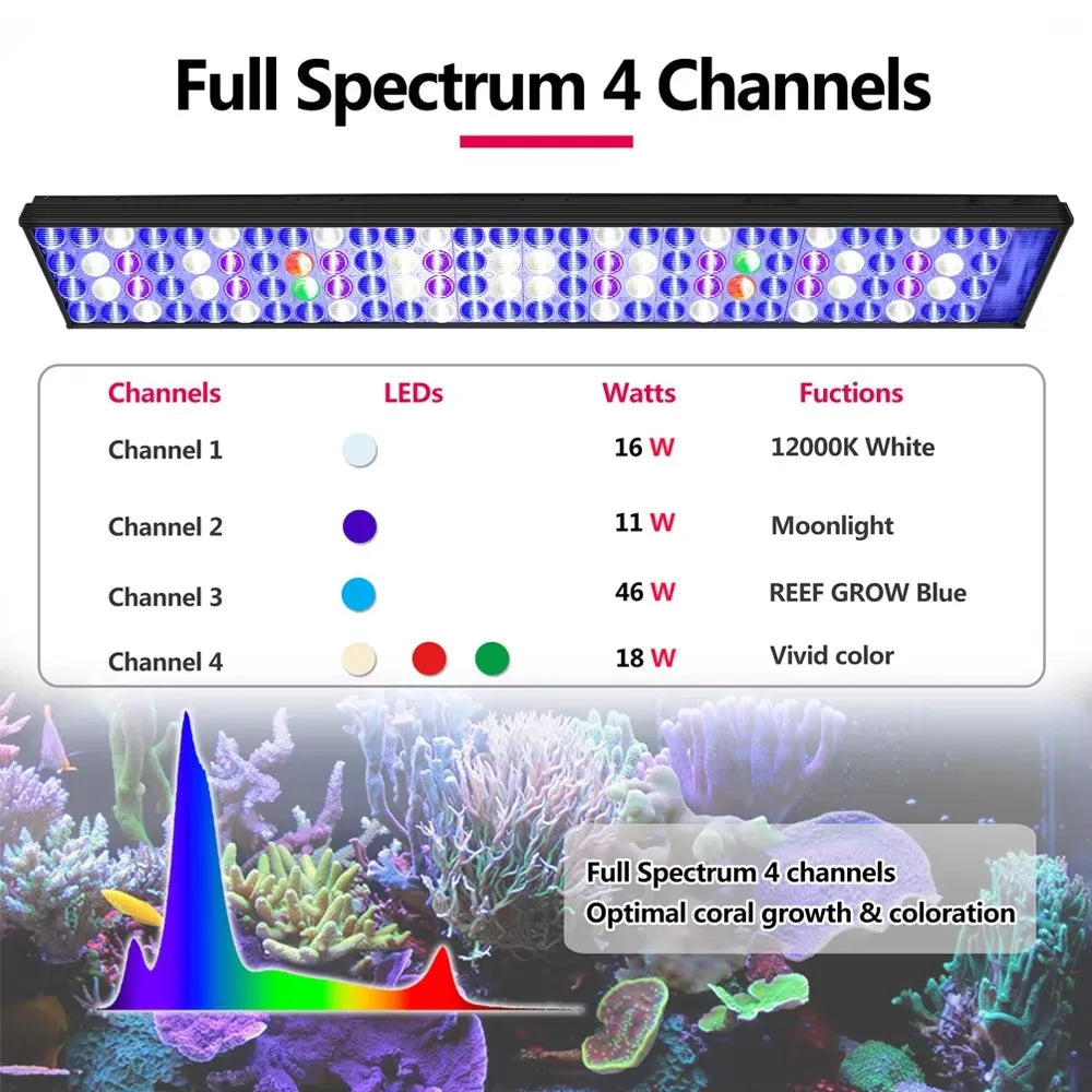 WiFi LED Full Spectrum Marine Aquarium Lamp For 60-240cm