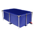 Small Canvas Blue Cuboid  Above Ground Pond Portable Koi Breeding Pond or Turtle Ornamental Pool