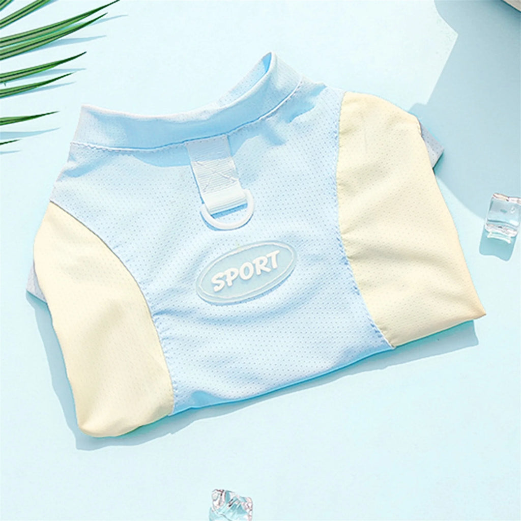 Breathable Cooling Dog T-Shirt with Ice Silk Material for Cats and Puppies