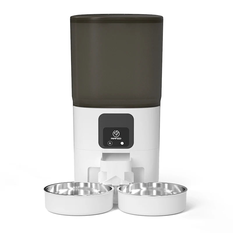 Double Bowl Smart Automatic Cat or Dog Food Dispenser, w/Wifi Timer Dosing, 7L large Capacity