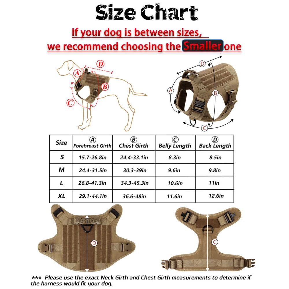 Large Dog Harness And Leash Set, Training Walking Vest Harness And Collar For Medium Large Dogs