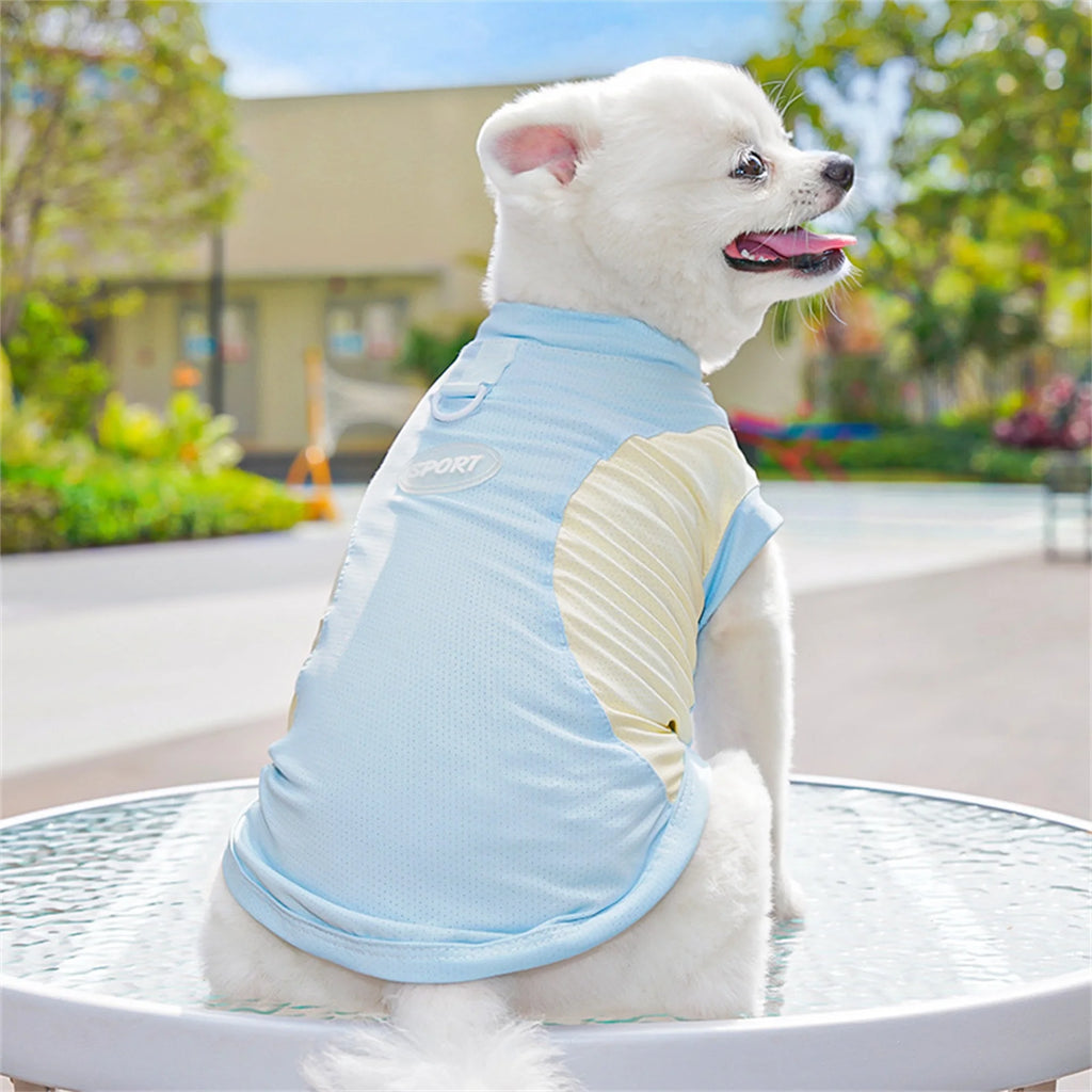 Breathable Cooling Dog T-Shirt with Ice Silk Material for Cats and Puppies