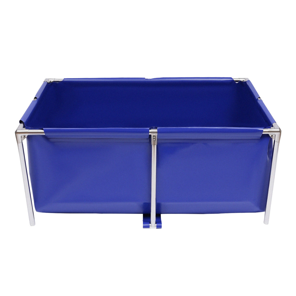 Small Canvas Blue Cuboid  Above Ground Pond Portable Koi Breeding Pond or Turtle Ornamental Pool