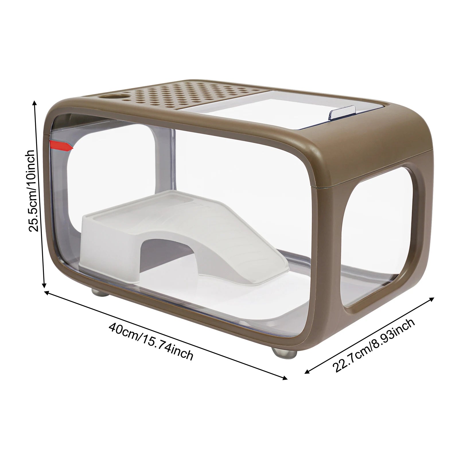 Desktop Rectangular Fish Tank 3.17 Gallon with Climbing Rack|