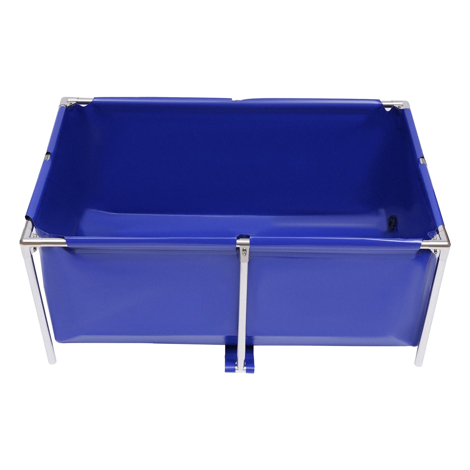 Small Canvas Blue Cuboid  Above Ground Pond Portable Koi Breeding Pond or Turtle Ornamental Pool