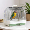 Portable Bird Carrier, Travel Cage with 2 Perches, 2 Food Bowls and Metal Tray