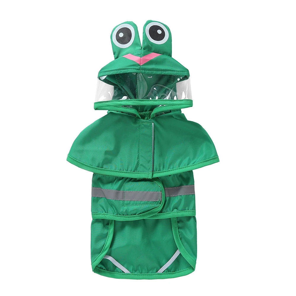 Fashionable Reflective Dog Raincoat, Cute, Hooded, Waterproof Jacket for Big Dogs