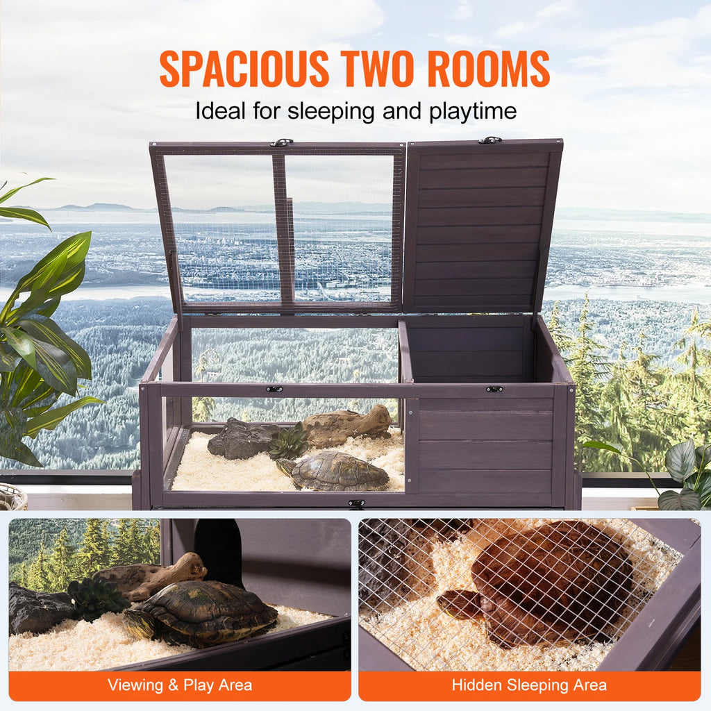 Rolling Tortoise/Reptile Habitat Enclosure with Light Stand
