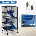 Small Heavy Duty Animal Cage, Multi-Level Habitat with Ramps & Storage Stand