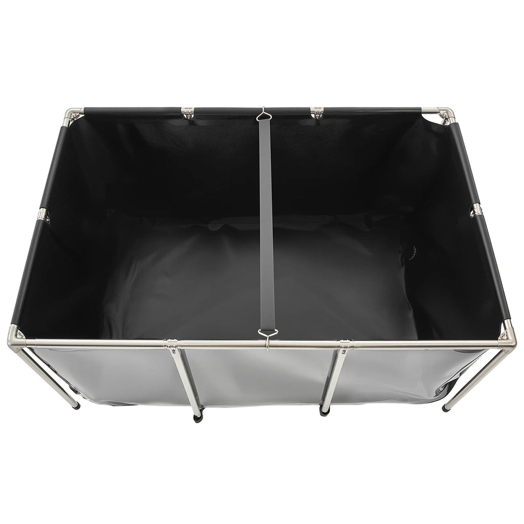 Canvas Above Ground Fish Pond PVC Koi Tank with Clear Viewing Panel for Breeding