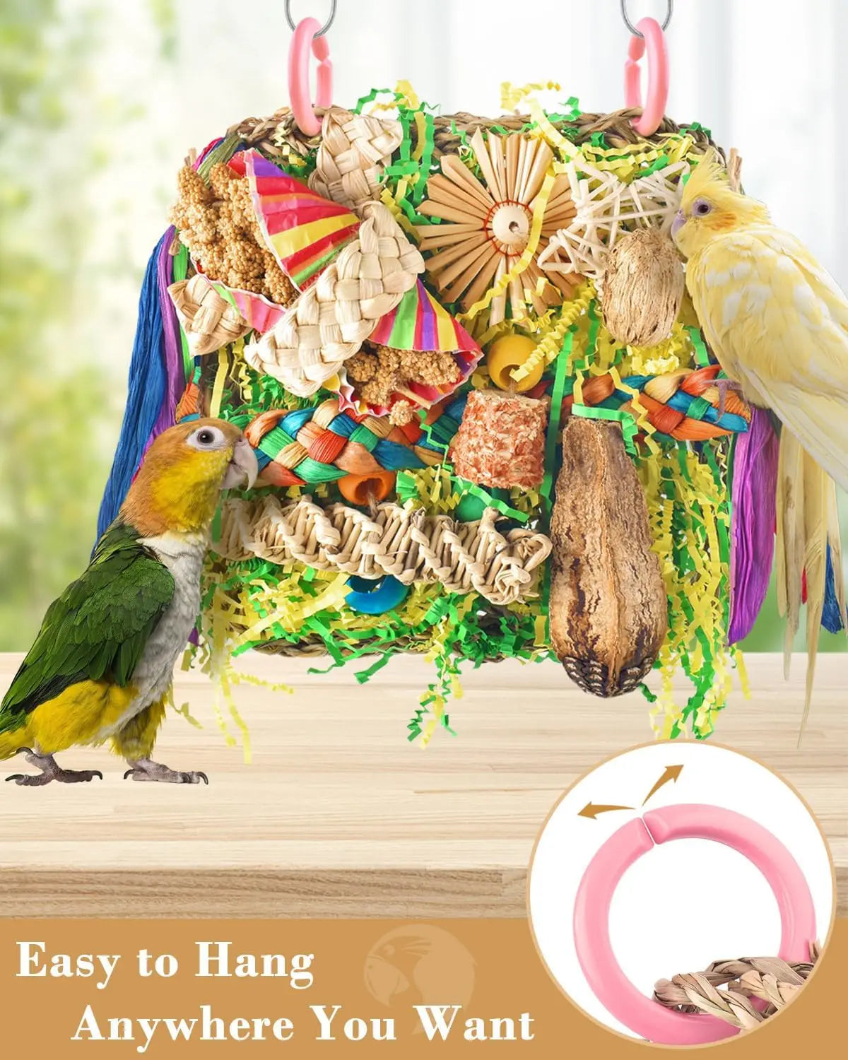 Bird Toy, Foraging Swing, Hanging Cage, Climbing Wall Accessory