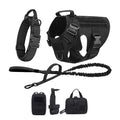Tactical Vest Harness, Collar, Leash, Molle Pouches For Medium Large Dogs