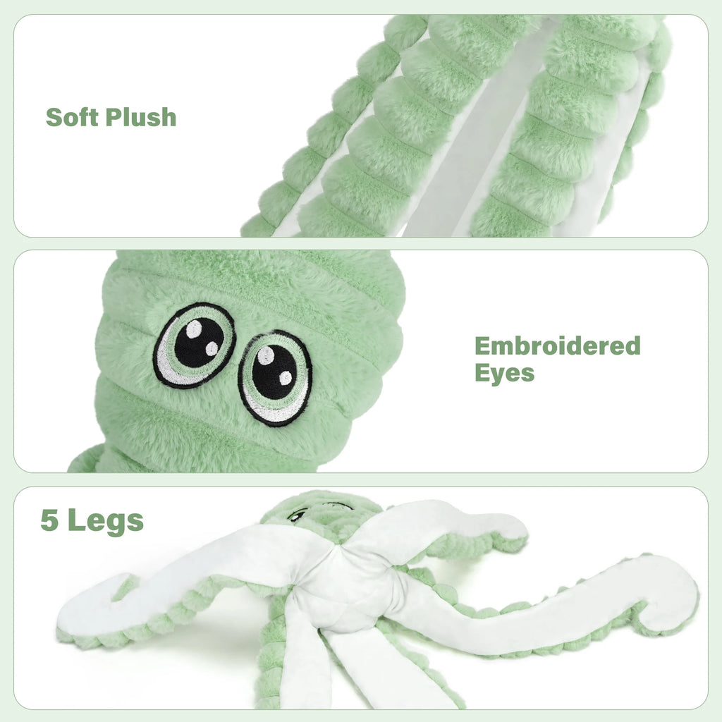 Octopus Design Pet Grinding Teeth Squeaky Plush Toy, Interactive Chewing Toy For Dog