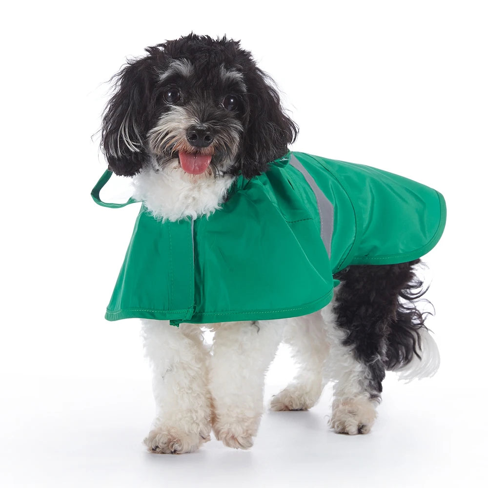 Fashionable Reflective Dog Raincoat, Cute, Hooded, Waterproof Jacket for Big Dogs