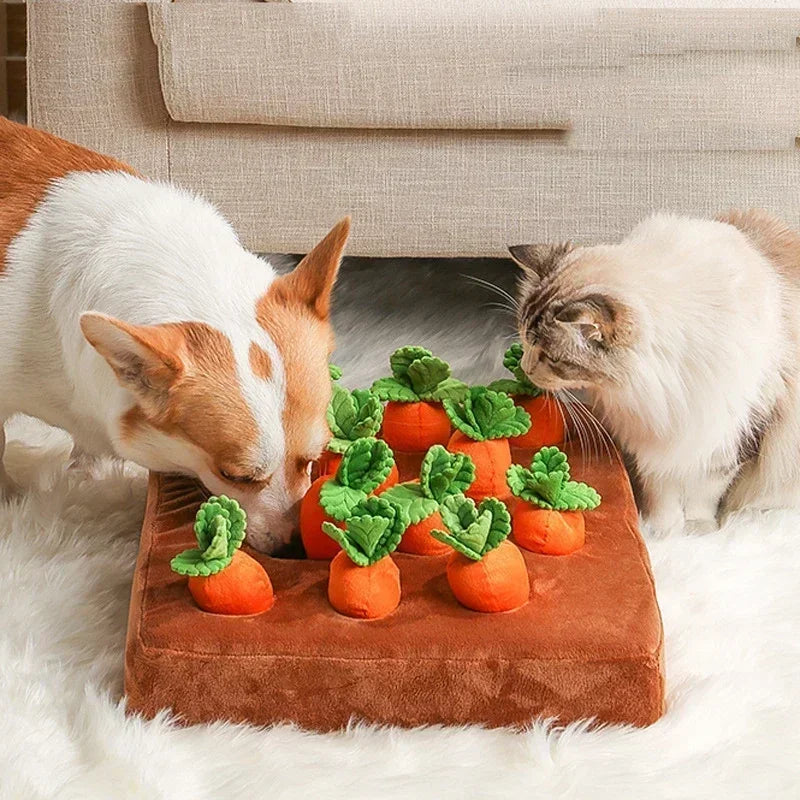 Innovative Snuffle Mat of Pet Plush Carrots for a Great Interactive Dog/Cat Toy