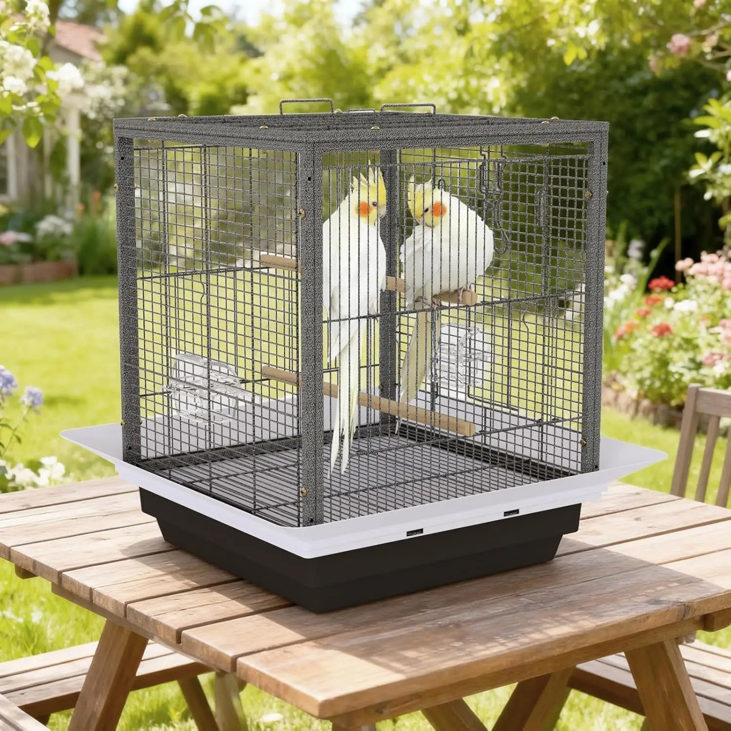 Small Portable Bird Cage Carrier with Removable Tray