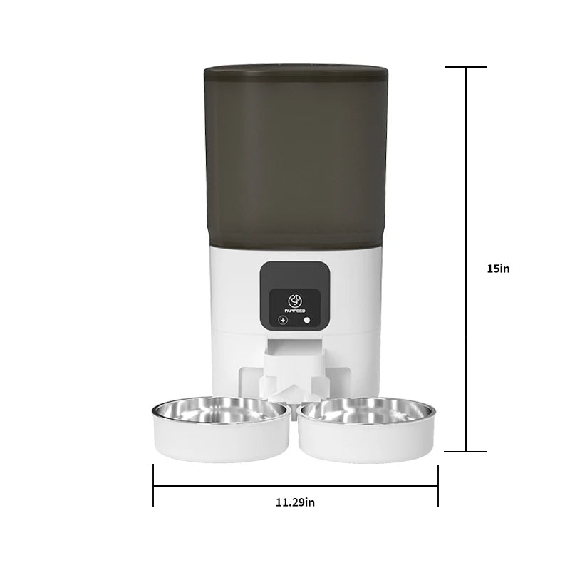 Double Bowl Smart Automatic Cat or Dog Food Dispenser, w/Wifi Timer Dosing, 7L large Capacity
