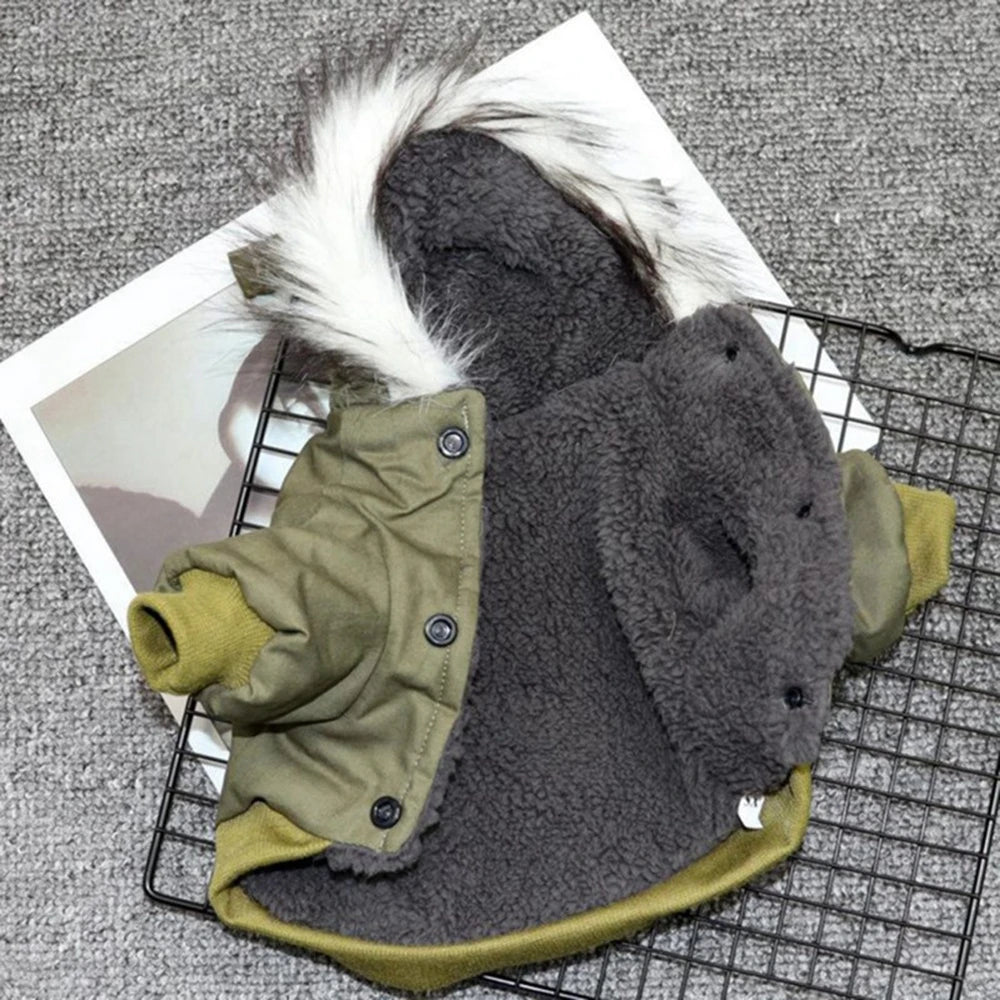 Winter Heavy Hiking Coat With Harness, Warm Dog Hoodie, Vest, Windproof, XS - XXL