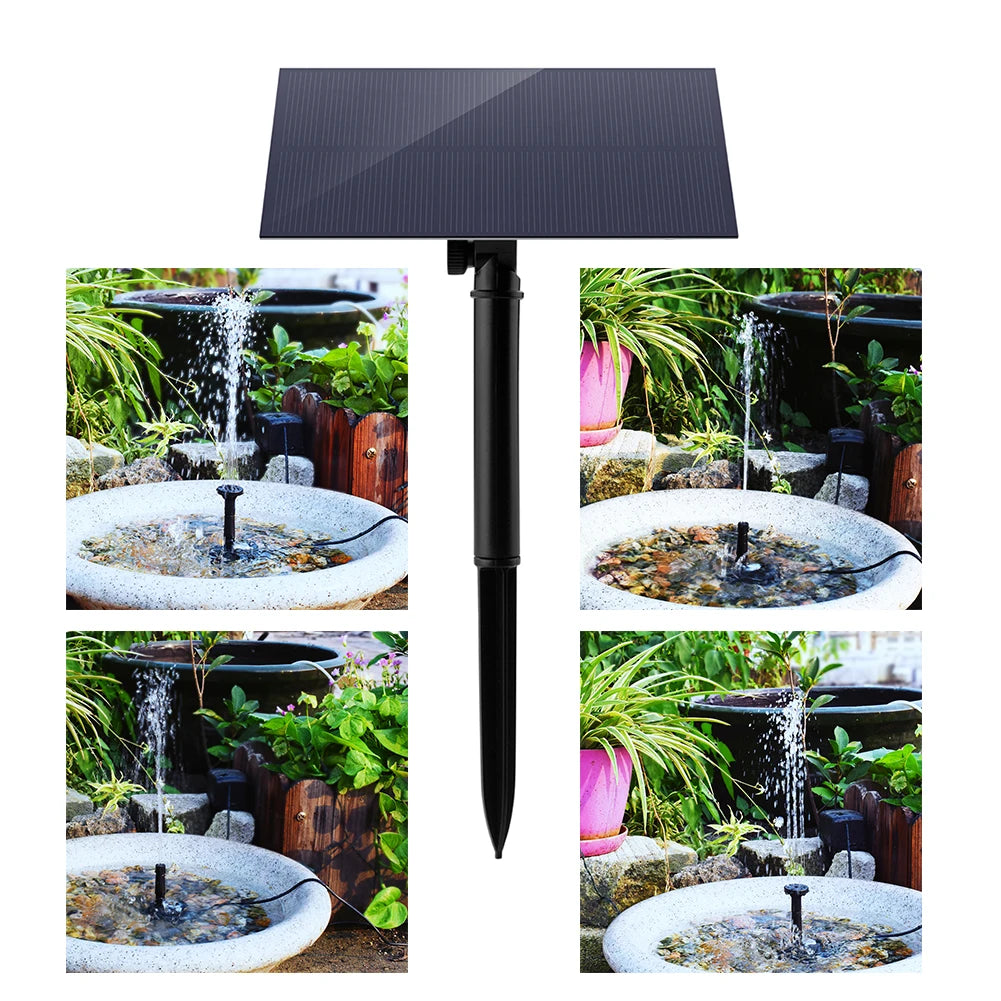 Solar Fountain Energy Saving 180L/h Panel Pump Kit and Garden Decoration Tank for Fish