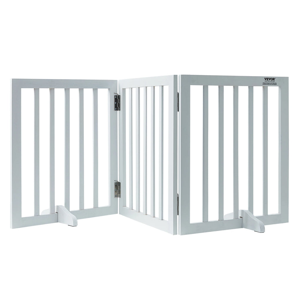 Freestanding Pet Gate, 3 Panels, Foldable Dog Gate for Narrow Passageways