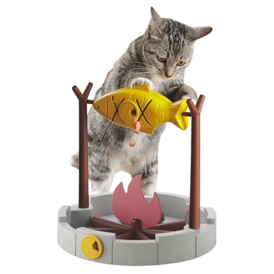 Cat Slow Feeder Treat Dispenser - Interactive Puzzle Toy for Small Pets