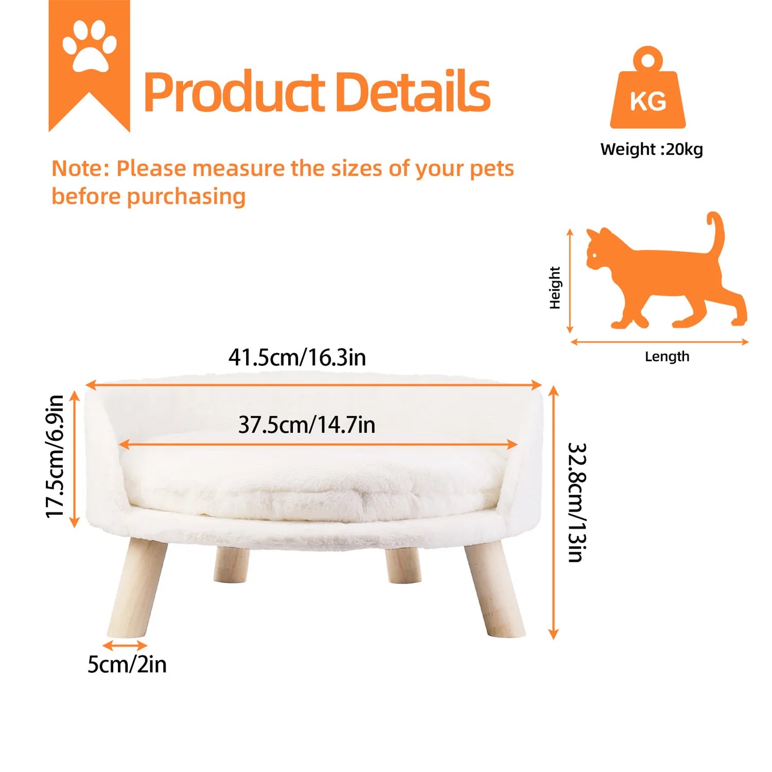 Raised Sofa Bed w/Removable Cushion Sleep House