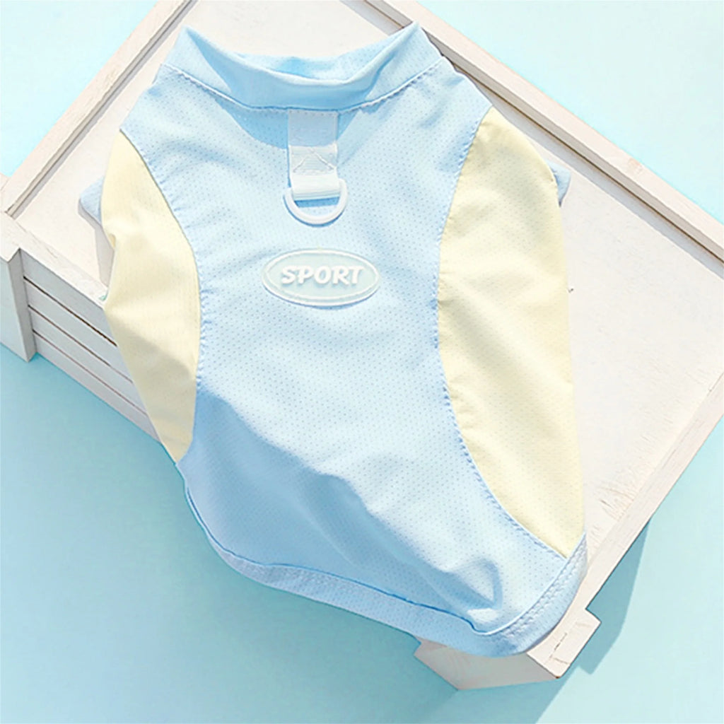 Breathable Cooling Dog T-Shirt with Ice Silk Material for Cats and Puppies