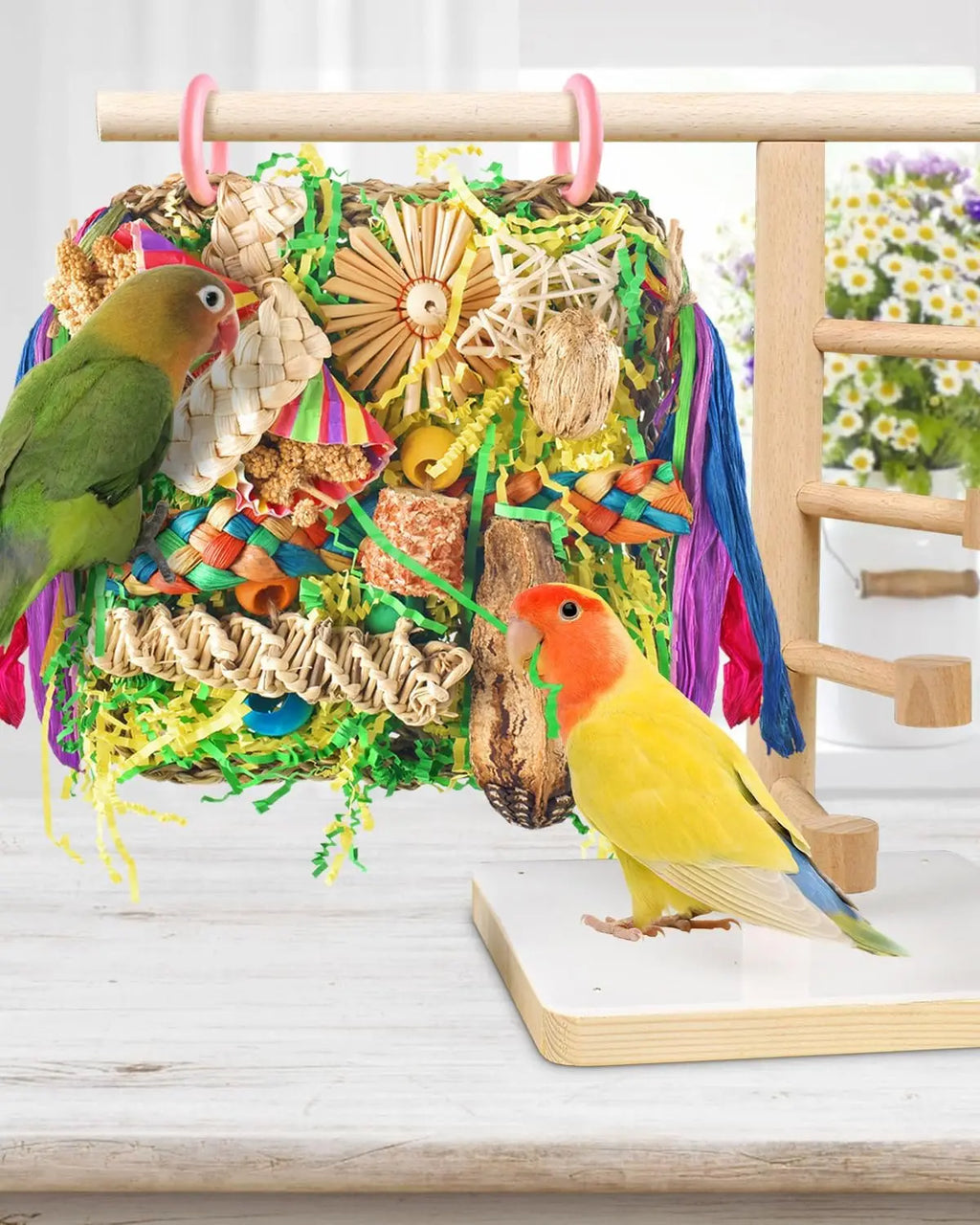 Bird Toy, Foraging Swing, Hanging Cage, Climbing Wall Accessory