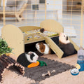 Guinea Pig, Chinchilla, Bunny Bed with Stable Stairs & Mat Wooden Small Animal Bed / Resistant Wood Pet Toy Bed