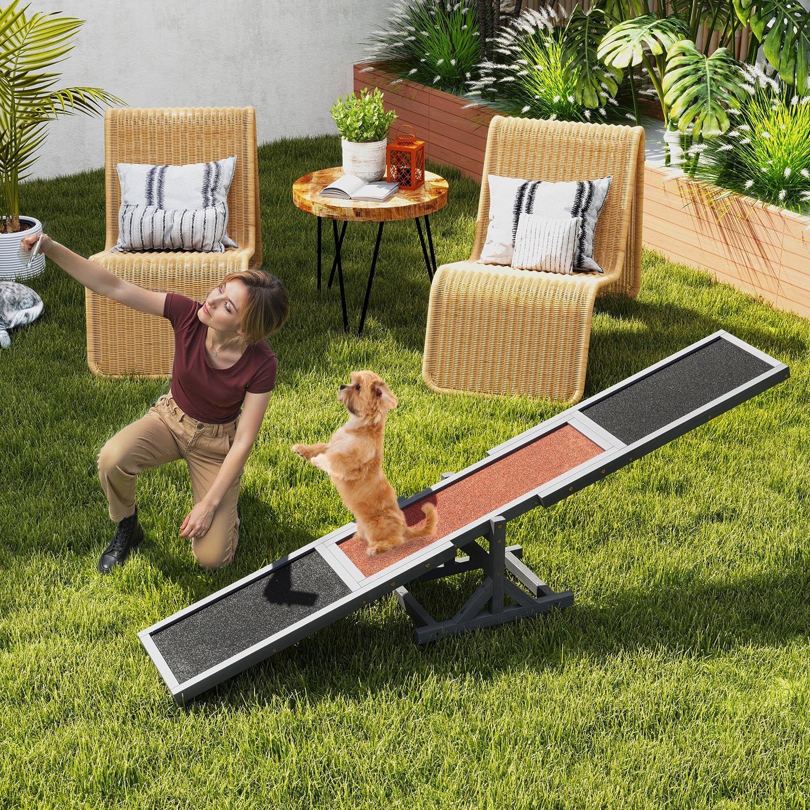 Wooden Dog Agility Seesaw Dog Outdoor Run Game Toy for Obstacle Courses